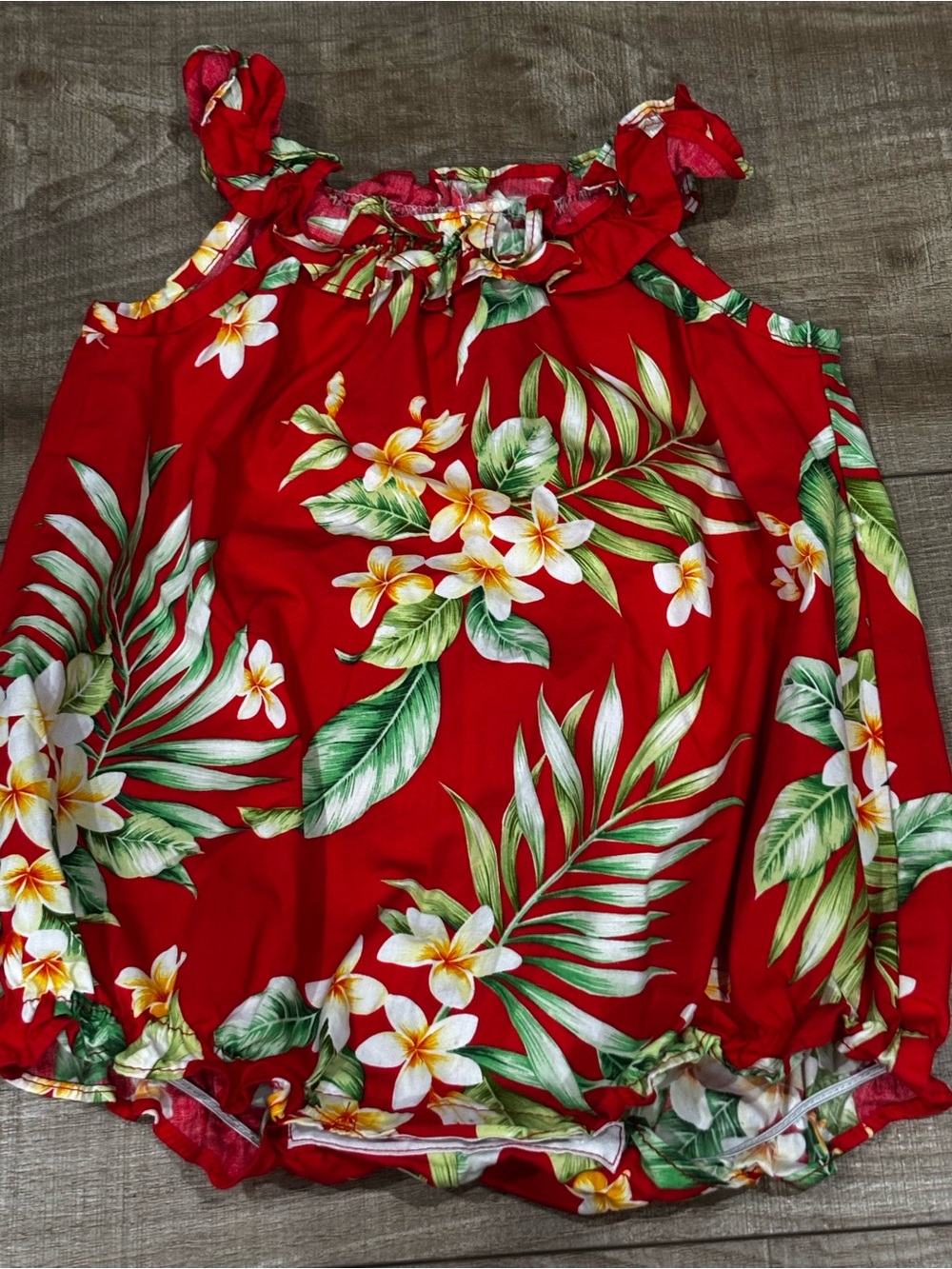 Red Tropical Floral Girls' One-Piece Bodysuit